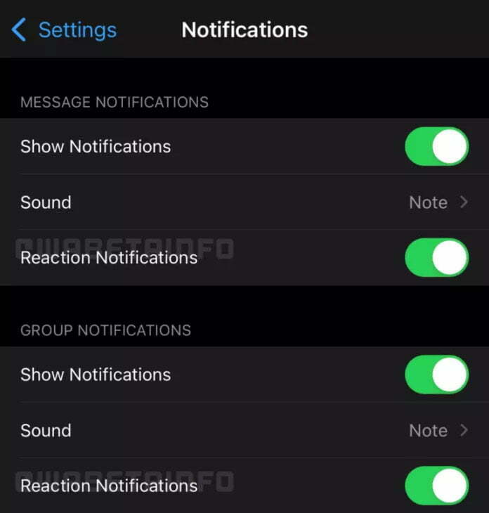 watsapp-message-reaction-notifications-ios واتساپ